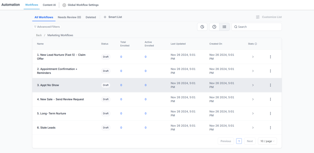 Arketing Workflow Example